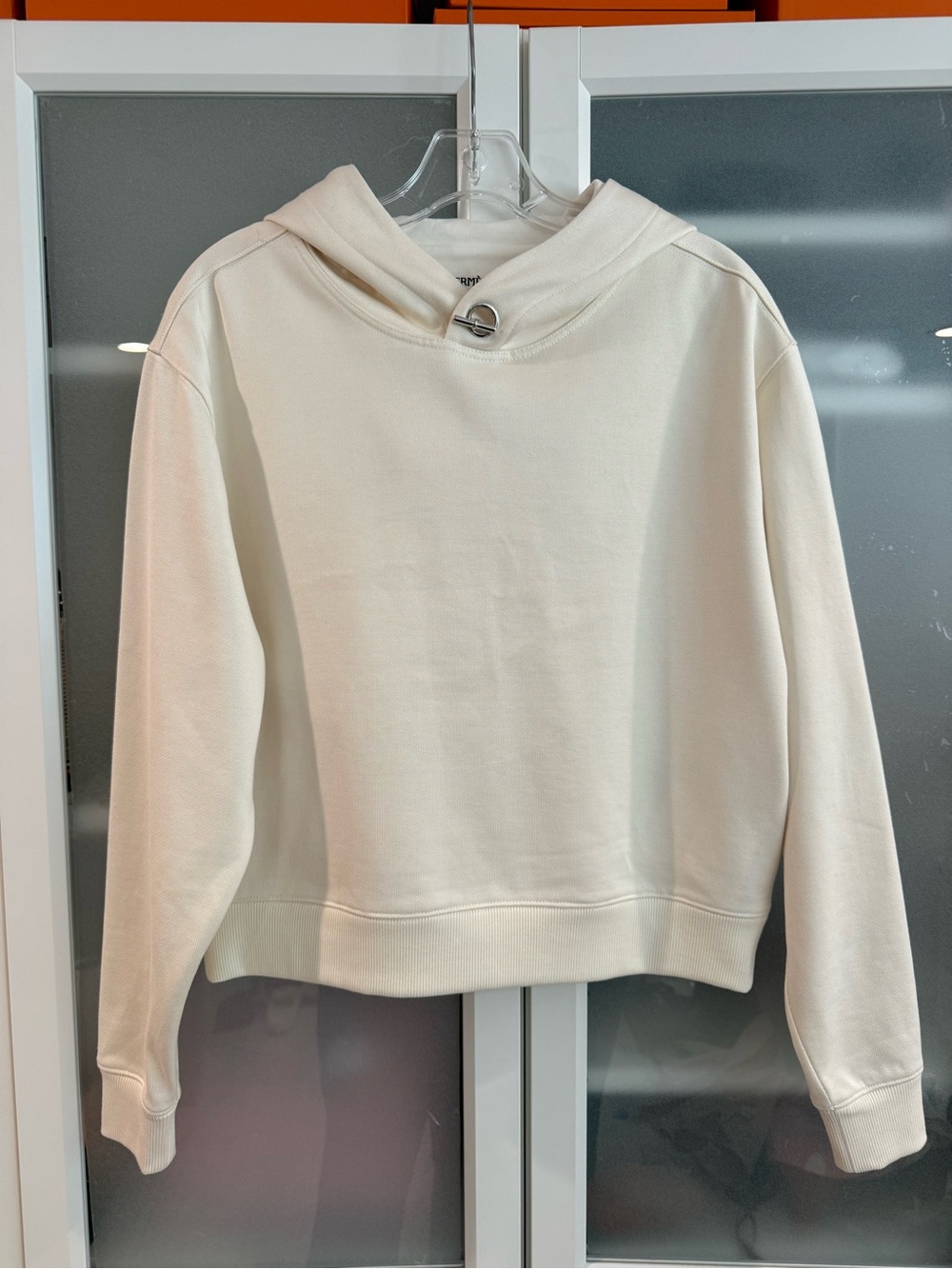 Hermes Women’s Cream Hooded Sweatshirt FR38 NWT